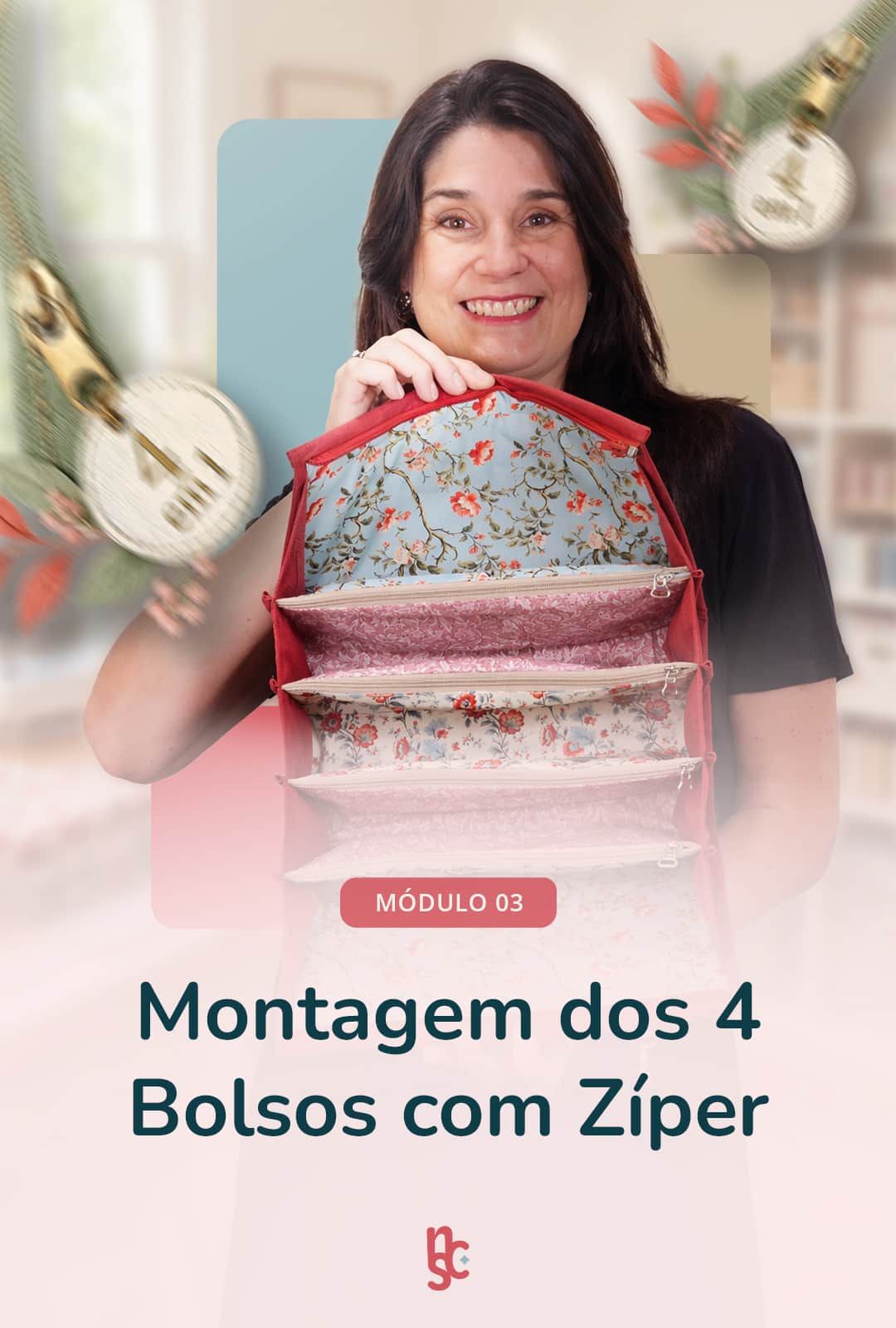 Montagem dos 4 Bolsos com Zíper